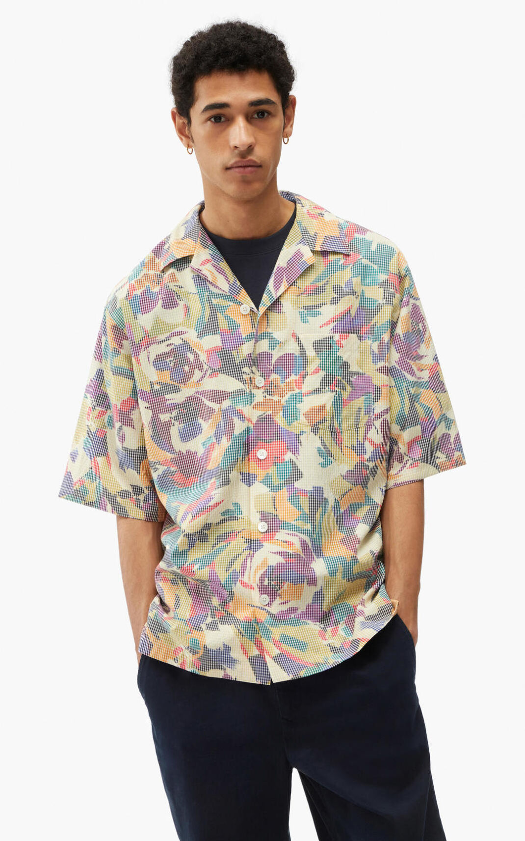 Chemise Kenzo Casual Archive Floral Homme Vert Olive | OREN-03598